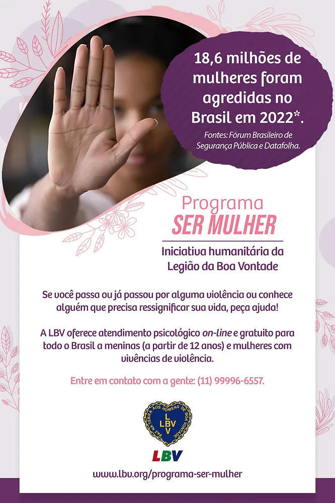 Maria da Penha: LBV intensifica programa de ajuda A mulheres no rompimento de ciclos de violência