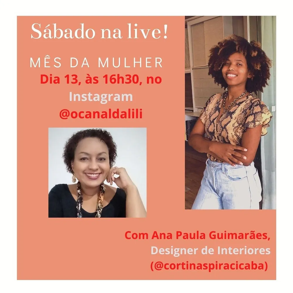Mês da Mulher: Sábado na live! mostra a trajetória de jovem designer de interiores