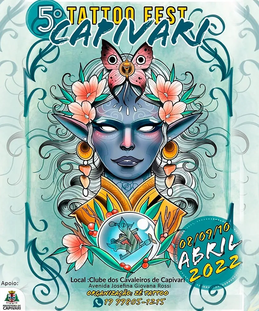 Quinta edição da Tattoo Fest Capivari acontece entre 8 e 10 de abril no Clube dos Cavaleiros