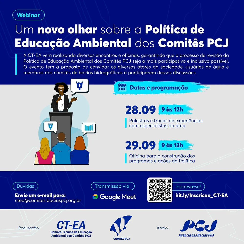 “Um novo olhar sobre a Política de Educação Ambiental dos Comitês PCJ” é tema de evento on-line   
