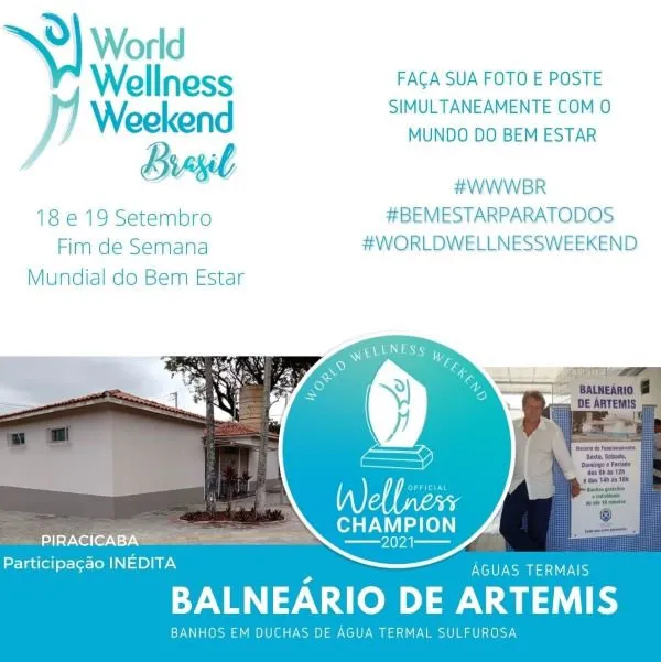 Dia Mundial do Bem-Estar terá atividades no Balneário de Artemis, em Piracicaba