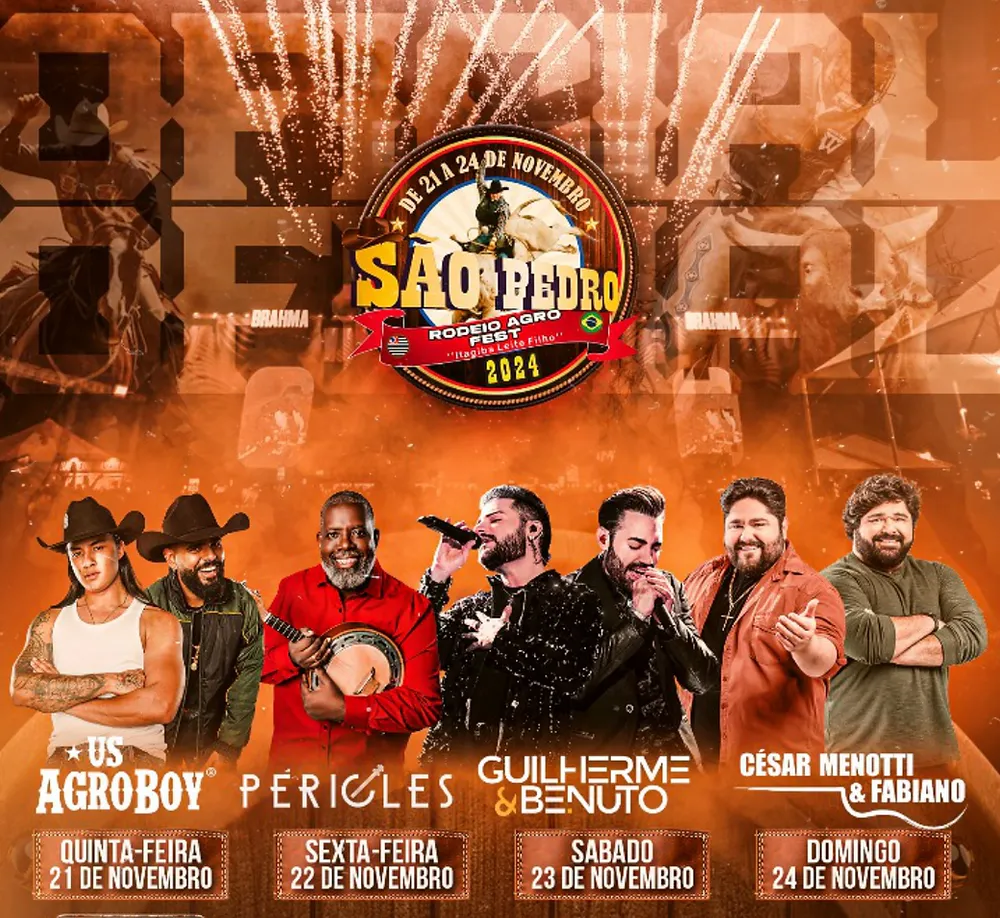 São Pedro Rodeio Agro Fest acontece de 21 a 24 de novembro, no Parque Hípico da estância turística