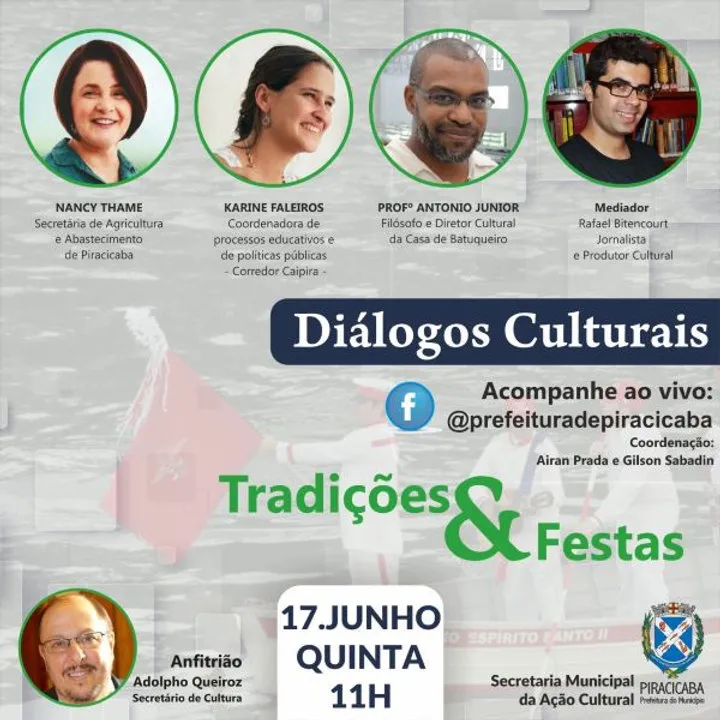 Live da Prefeitura de Piracicaba debate Tradições e Festas, nesta quinta no Facebook